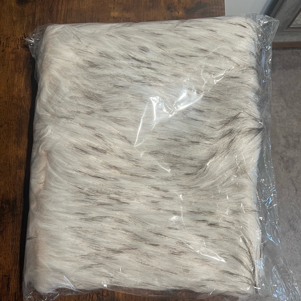 Blush with Black Tips Wedding Bridal Faux Fur Bridal Wrap